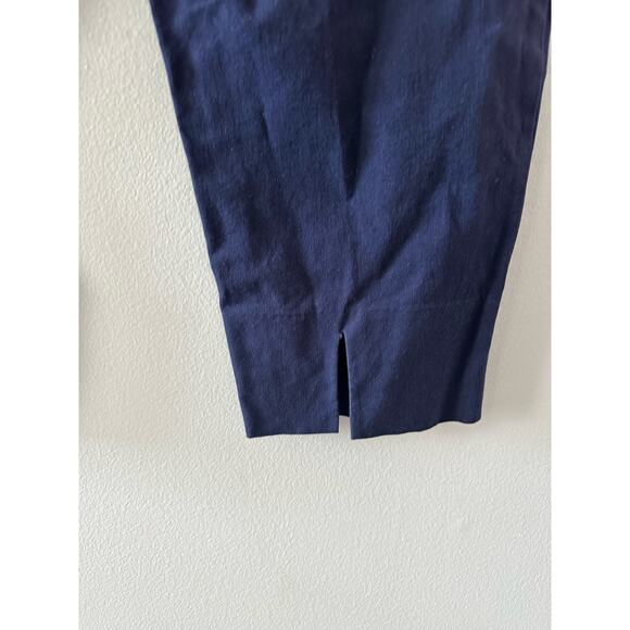 Isaac Mizrahi Live Pants Women's 12 Navy 24/7 Stretch Crop Back Slit Pull On - Picture 7 of 9